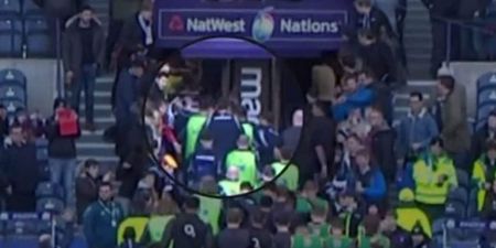 WATCH: Owen Farrell at the centre of pre-match scuffle prior to Scotland defeat