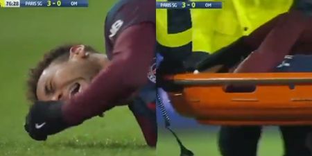 Neymar stretchered off in tears during PSG’s win over Marseille