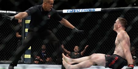 Hector Lombard was disqualified after this brutal shot on CB Dolloway