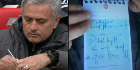 What Jose Mourinho wrote down on his notepad proves he knew exactly how to unlock the Liverpool defence