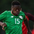 Michael Obafemi expertly rolls defender before slotting into the corner to give Ireland U19s early lead