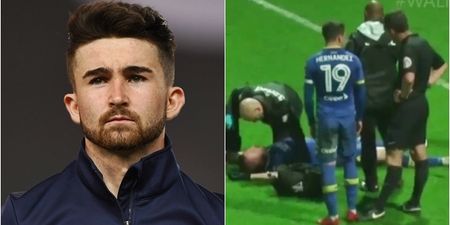 Sean Maguire shows outrageously ruthless side to score as Leeds defender lies in a heap