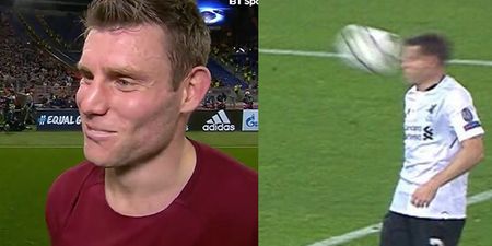 James Milner saw the funny side to his freak own-goal against Roma
