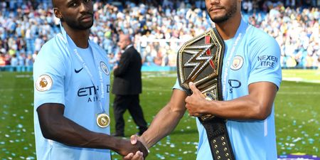 Eliaquim Mangala derided for appearing at Manchester City’s title presentation