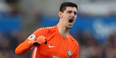Thibaut Courtois tries to make things right with Jordan Pickford