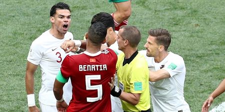 Morocco player makes huge claim about Pepe’s first half conversation with referee