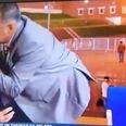 Martin O’Neill kissed on the head while appearing on American television
