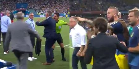 Footage shows what sparked brawl at end of Germany’s win over Sweden