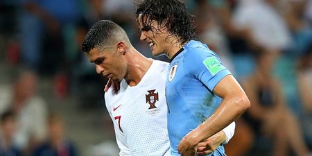 Admirable scenes as Cristiano Ronaldo helps Edinson Cavani off the pitch
