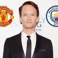 Neil Patrick Harris wears Manchester City jersey but cheers for Manchester United