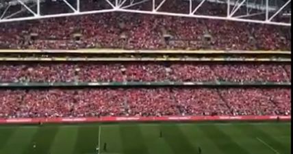 Liverpool fans sing deafening rendition of ‘You’ll Never Walk Alone’ at the Aviva Stadium