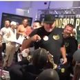 Tyson Fury’s father John takes on Deontay Wilder at weigh-ins