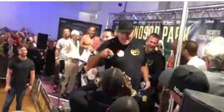 Tyson Fury’s father John takes on Deontay Wilder at weigh-ins