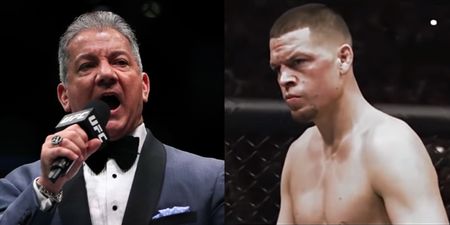 Nate Diaz and Bruce Buffer have struck up a very bizarre rivalry