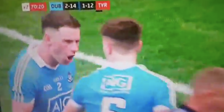 Philly McMahon roars wily instruction at John Small after red card