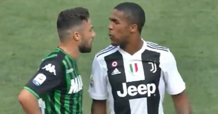 WATCH: Douglas Costa sent off for spitting in mouth of opponent