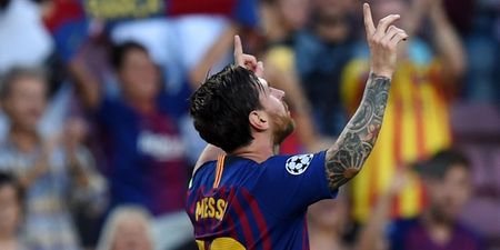 Lionel Messi scores outrageous free-kick in first Champions League tie of the season
