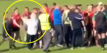 Umpire pushed over and referee smacked onto the ground in Derry GAA brawl