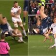 Matthew Rea sent off for huge tackle on Cian Kelleher in the air