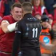 It didn’t take long for it all to kick off between Munster and Glasgow