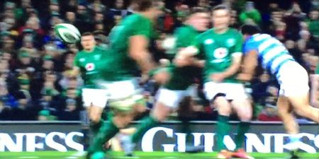 Johnny Sexton absolutely flattened after late hit from Argentina hooker