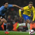 Edinson Cavani flattens Neymar with brutal tackle in international friendly