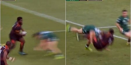 Connacht winger Cian Kelleher stuns 17-stone South African prop with thumping tackle
