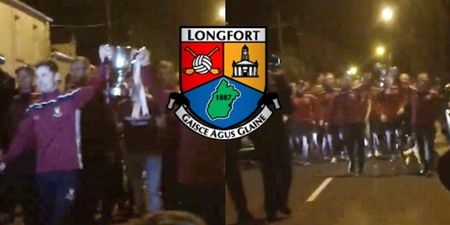 The men of Mullinalaghta arriving home, shoulder to shoulder, Leinster cup aloft is what it’s all about