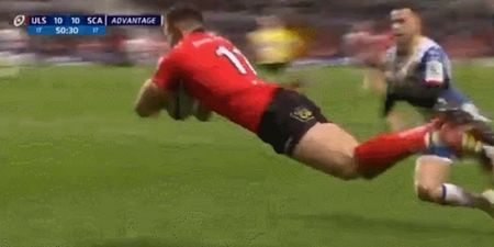Jacob Stockdale scores another brilliant try for Ulster against the Scarlets