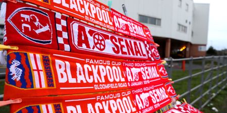 Arsenal delayed from leaving hotel by ‘Blackpool fan sitting on team bus roof’
