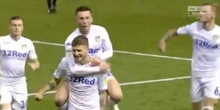 Leeds’ Mateusz Klich celebrates Derby win with binoculars celebration