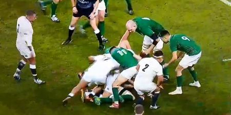 Manu Tuilagi nails Ireland winger Jacob Stockdale with no arms cleanout