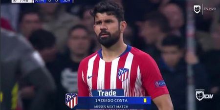 Diego Costa to miss second leg after picking up mindless booking