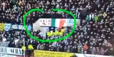 Steward removes tri-colour flag during Celtic’s win over Dundee