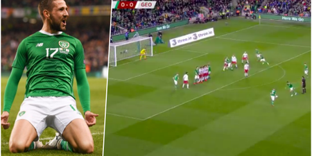 Conor Hourihane opens scoring against Georgia with stunning free kick