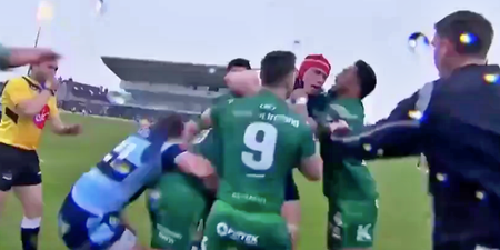 Bundee Aki goes after Cardiff No.8 after silly hit on Caolin Blade