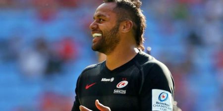 Munster fan confronts Billy Vunipola on the pitch after Saracens win