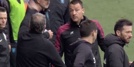 Marcelo Bielsa and John Terry exchange words after controversial goal at Elland Road