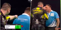 Derry’s Daryl Gurney has to be separated from Gerwyn Price after post-draw clash