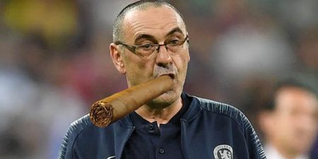 Chelsea win, Sarri immediately whips out massive cigar