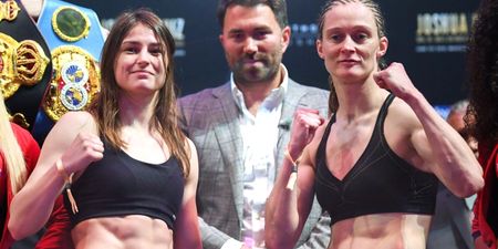 Class gesture from Delfine Persoon to Katie Taylor after tense face-off