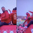 Jurgen Klopp almost falls off bus during Liverpool’s trophy parade