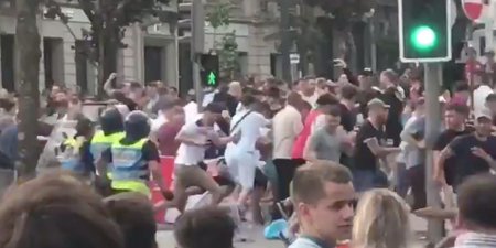 Portuguese police clash with England fans in Porto