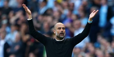 Pep Guardiola reacts to VAR cancelling Manchester City winner