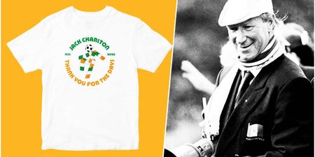 Commemorative Jack Charlton t-shirts raising money for those living with dementia