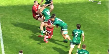 Abraham Papali’i shown straight red card for crunching tackle on Conor Murray