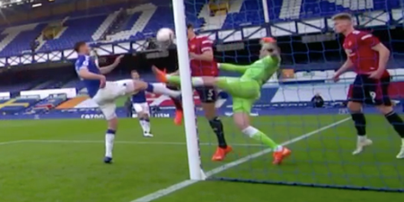 Jordan Pickford gets away with another rash tackle against Man United