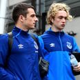 Tom Davies and Leighton Baines seen buying homeless people drinks day after derby win