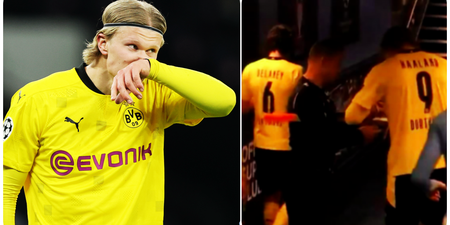 Even match officials fawning over Erling Haaland as linesman gets his autograph