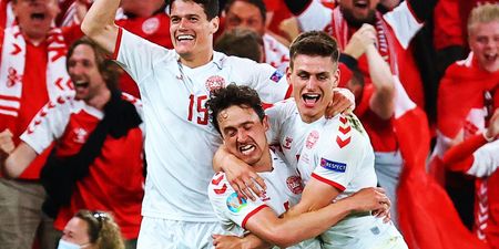 Delirious Danes reach Euro 2020 knockouts after 14 minutes of madness